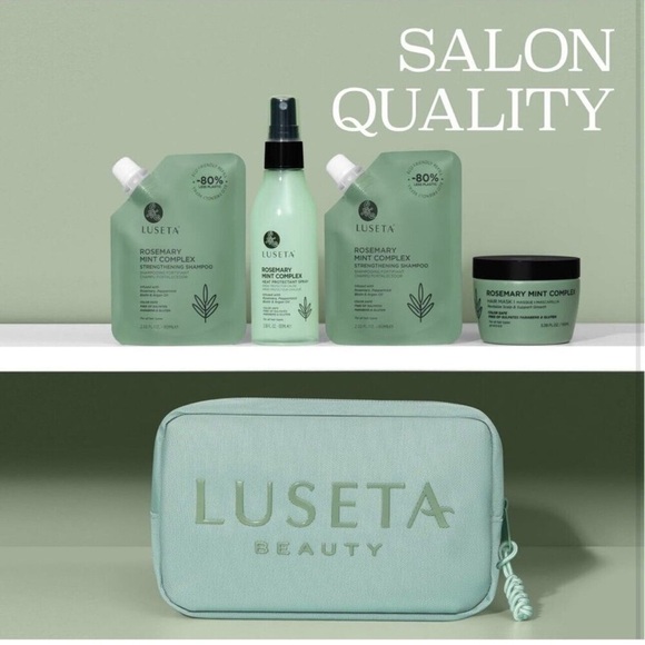 Luseta Rosemary Mint Complex Strengthening Hair Care Set + Cosmetic Bag – NEW - Picture 3 of 4